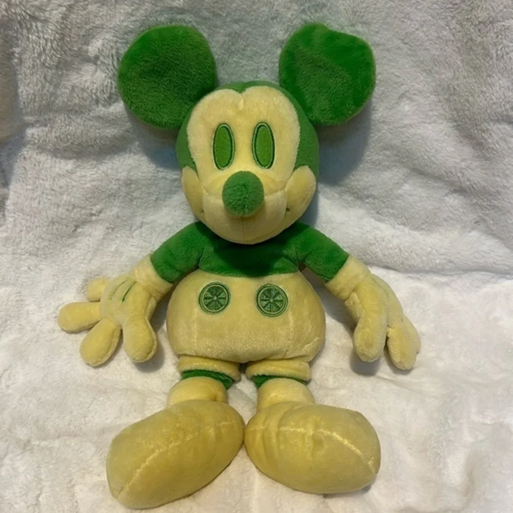 RARE Mickey Mouse Stuffed Toy Walt Disney Co Lemon Yellow Lime Green 16